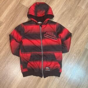 Vintage y2k no fear striped zip up‎ hoodie